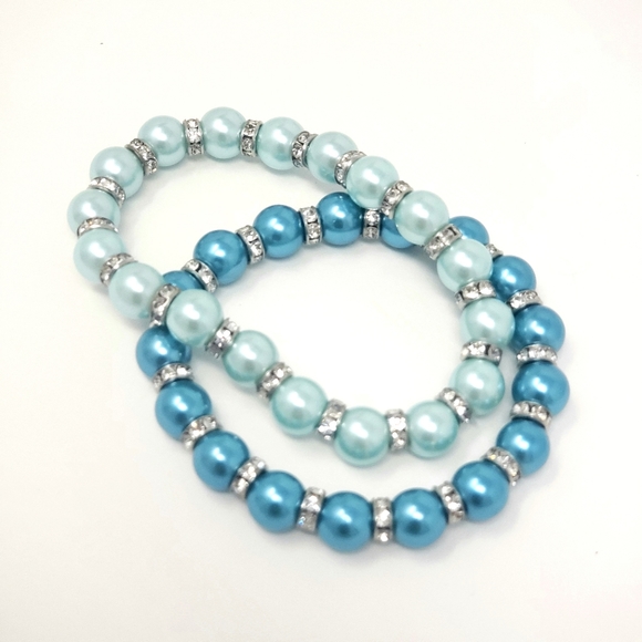 Hand Crafted Accessories - Pearl and Rhinestone Bracelet (Handmade, OOAK)